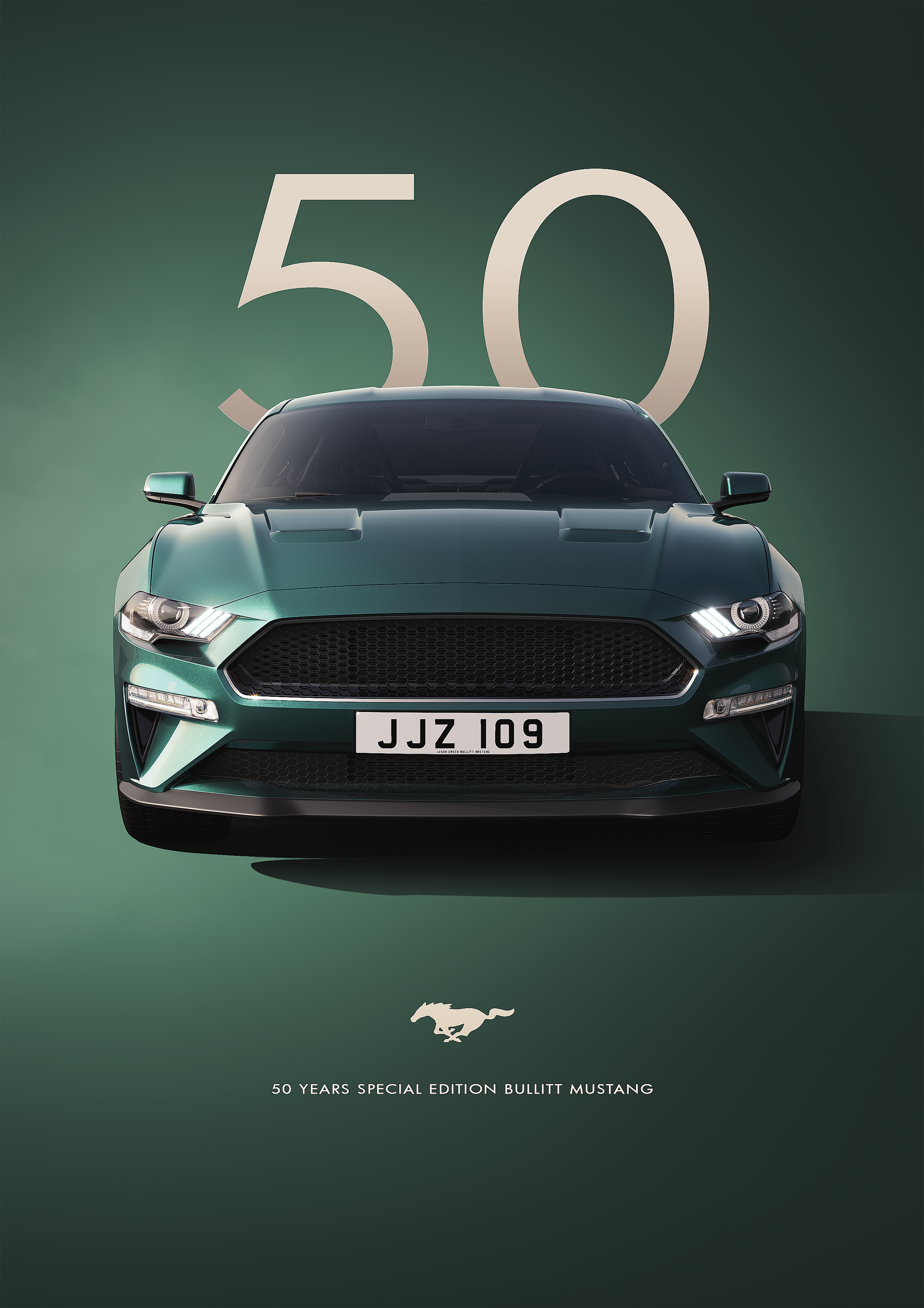 Ford Mustang 50 Year Special Edition metal poster artwork